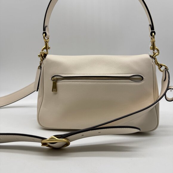 COACH Soft Tabby genuine leather shoulder crossbody + Dust bag  CHALK WHITE - Picture 4 of 16